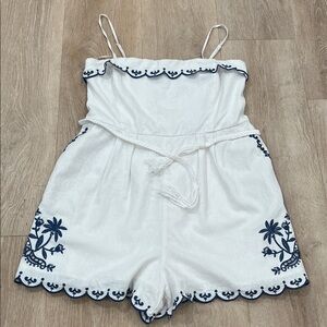 Caroline Constas White Smocked Romper